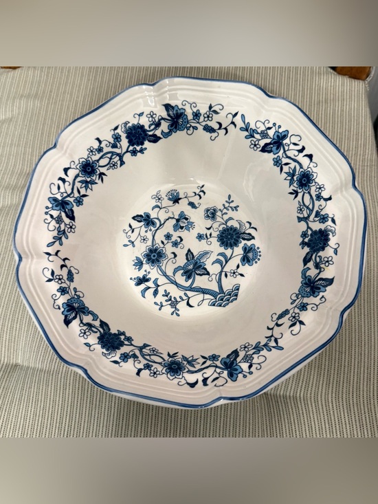 Other - Korea Blue Floral Ceramic Serving Bowl - Classic Blue and White